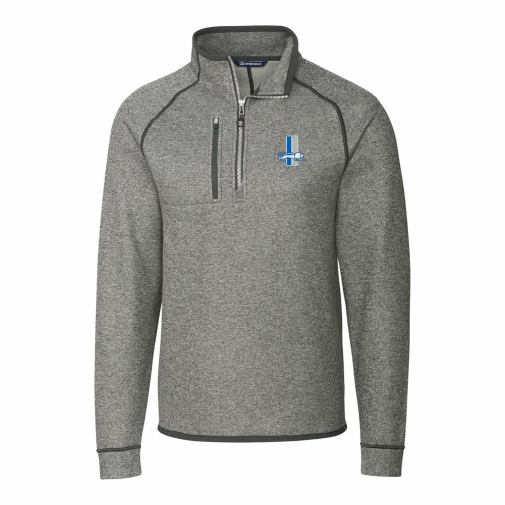 Detroit Lions Cutter & Buck Throwback Logo Mainsail Sweater-Knit Half-Zip Pullover Jacket - Heather Gray Pullover