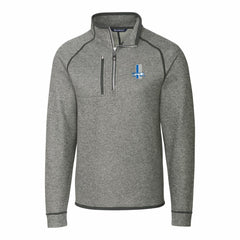 Detroit Lions Cutter & Buck Throwback Logo Mainsail Sweater-Knit Half-Zip Pullover Jacket - Heather Gray Pullover