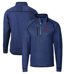 Buffalo Bills Cutter & Buck Throwback Logo Mainsail Sweater-Knit Half-Zip Pullover Jacket - Heather Royal Pullover