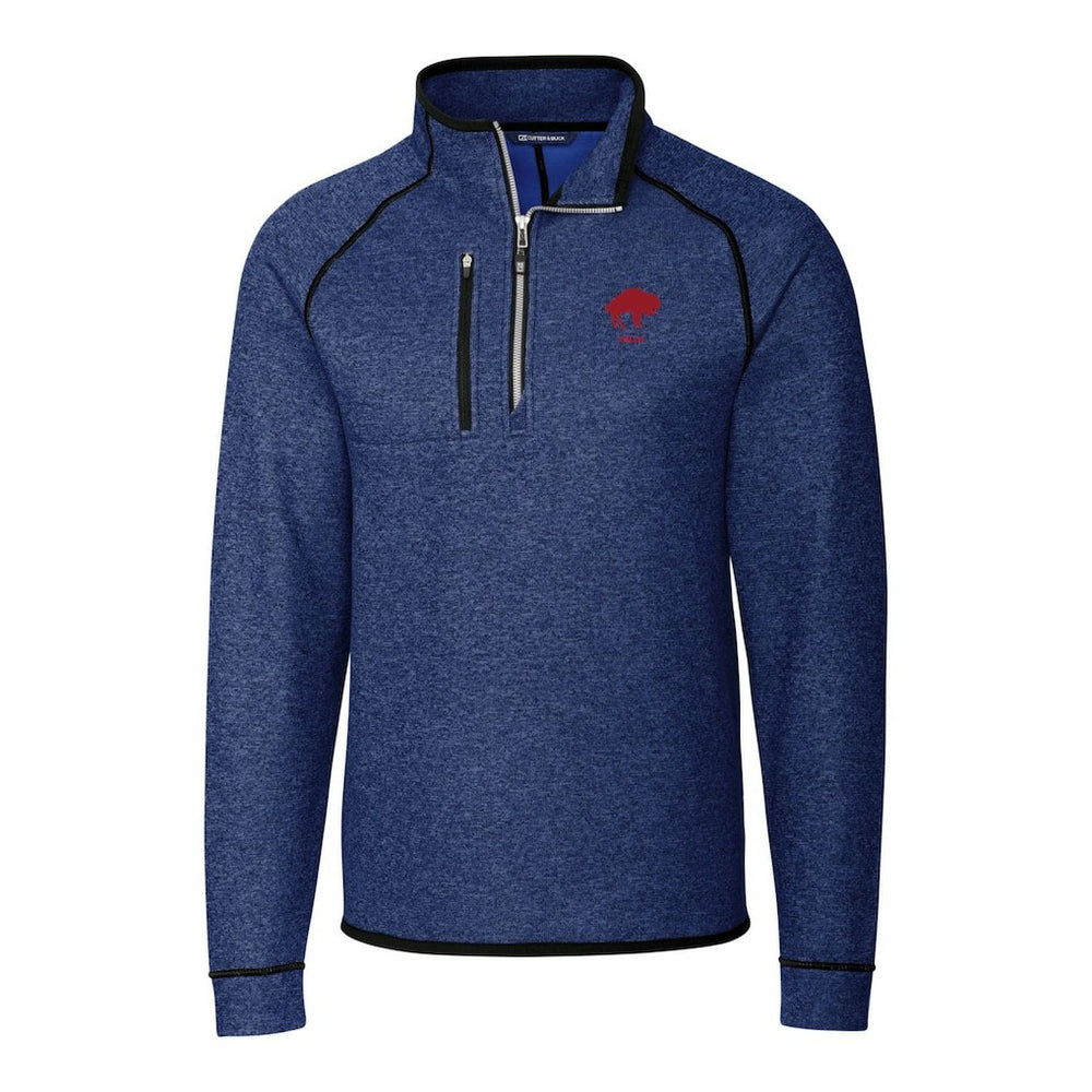 Buffalo Bills Cutter & Buck Throwback Logo Mainsail Sweater-Knit Half-Zip Pullover Jacket - Heather Royal Pullover
