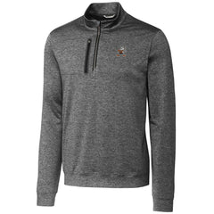 Cleveland Browns Cutter & Buck Stealth Heathered Throwback Logo Quarter-Zip Pullover Top - Steel Pullover