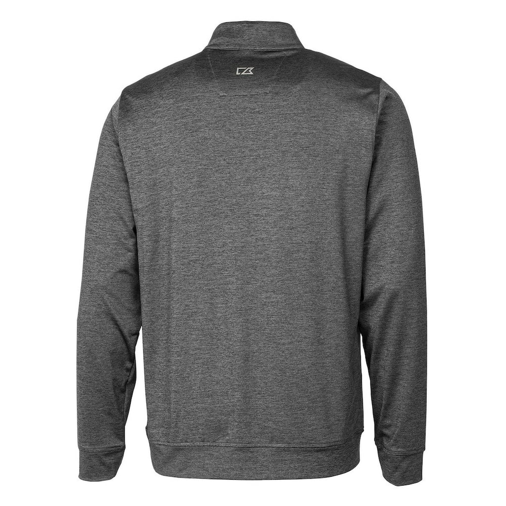 Cleveland Browns Cutter & Buck Stealth Heathered Throwback Logo Quarter-Zip Pullover Top - Steel Pullover
