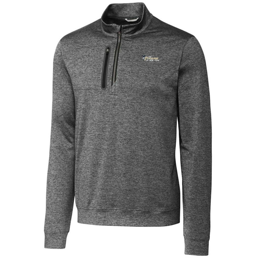New York Jets Cutter & Buck Stealth Heathered Throwback Logo Quarter-Zip Pullover Top - Steel Pullover