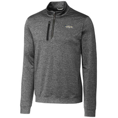 New York Jets Cutter & Buck Stealth Heathered Throwback Logo Quarter-Zip Pullover Top - Steel Pullover