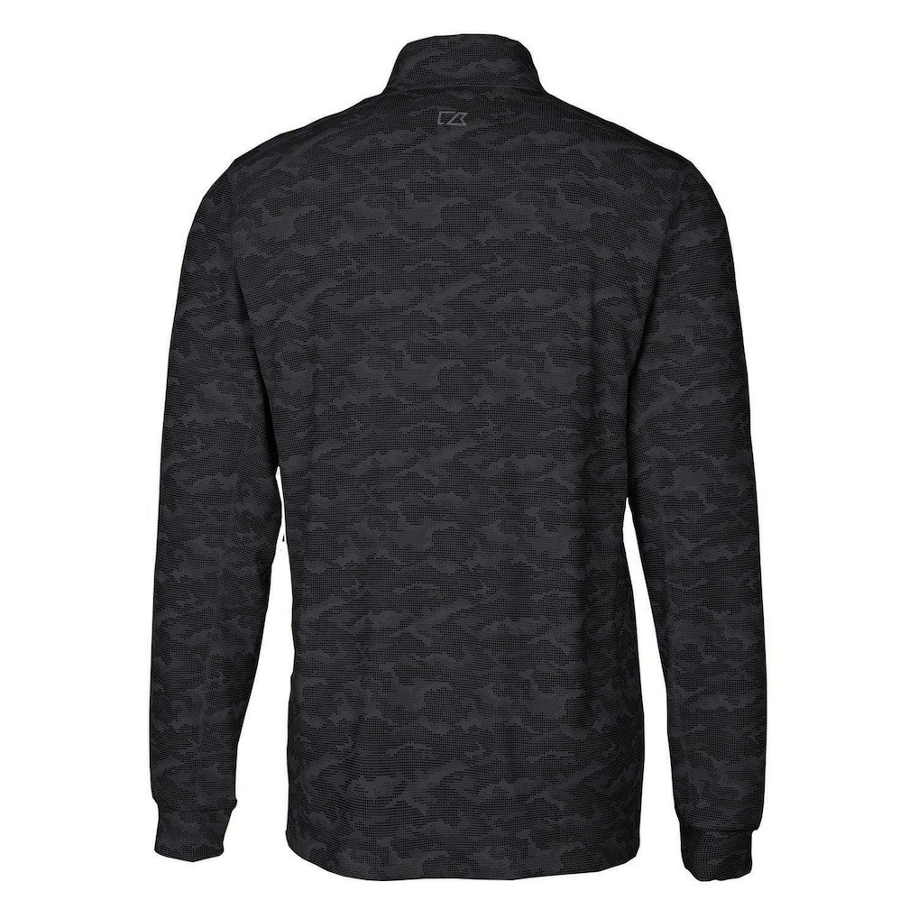 San Francisco 49ers Cutter & Buck Throwback Logo Traverse Camo Print Stretch Quarter-Zip Pullover Top - Black Pullover