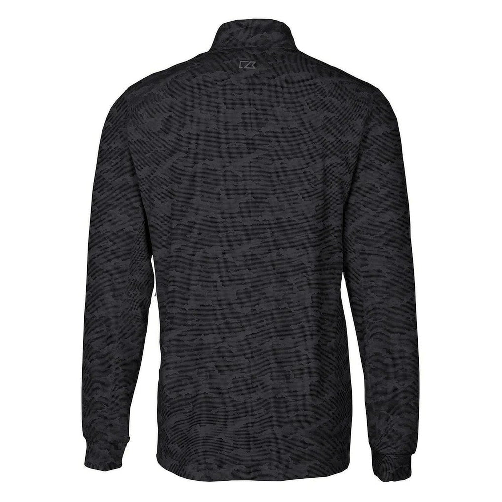 San Francisco 49ers Cutter & Buck Throwback Logo Traverse Camo Print Stretch Quarter-Zip Pullover Top - Black Pullover