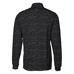 Detroit Lions Cutter & Buck Throwback Logo Traverse Camo Print Stretch Quarter-Zip Pullover Top - Black Pullover
