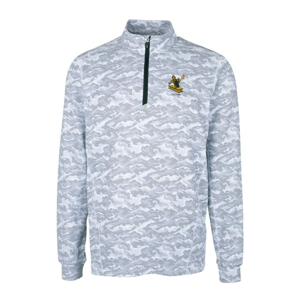 Pittsburgh Steelers Cutter & Buck Throwback Logo Traverse Camo Print Stretch Quarter-Zip Pullover Top - Charcoal Pullover