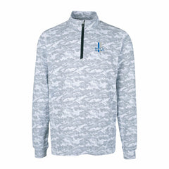Detroit Lions Cutter & Buck Throwback Logo Traverse Camo Print Stretch Quarter-Zip Pullover Top - Charcoal Pullover