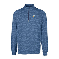 Los Angeles Chargers Cutter & Buck Throwback Logo Traverse Camo Print Stretch Quarter-Zip Pullover Top - Navy Pullover