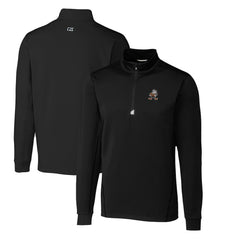 Cleveland Browns Cutter & Buck Throwback Logo Traverse Stretch Quarter-Zip Pullover Top - Black Pullover