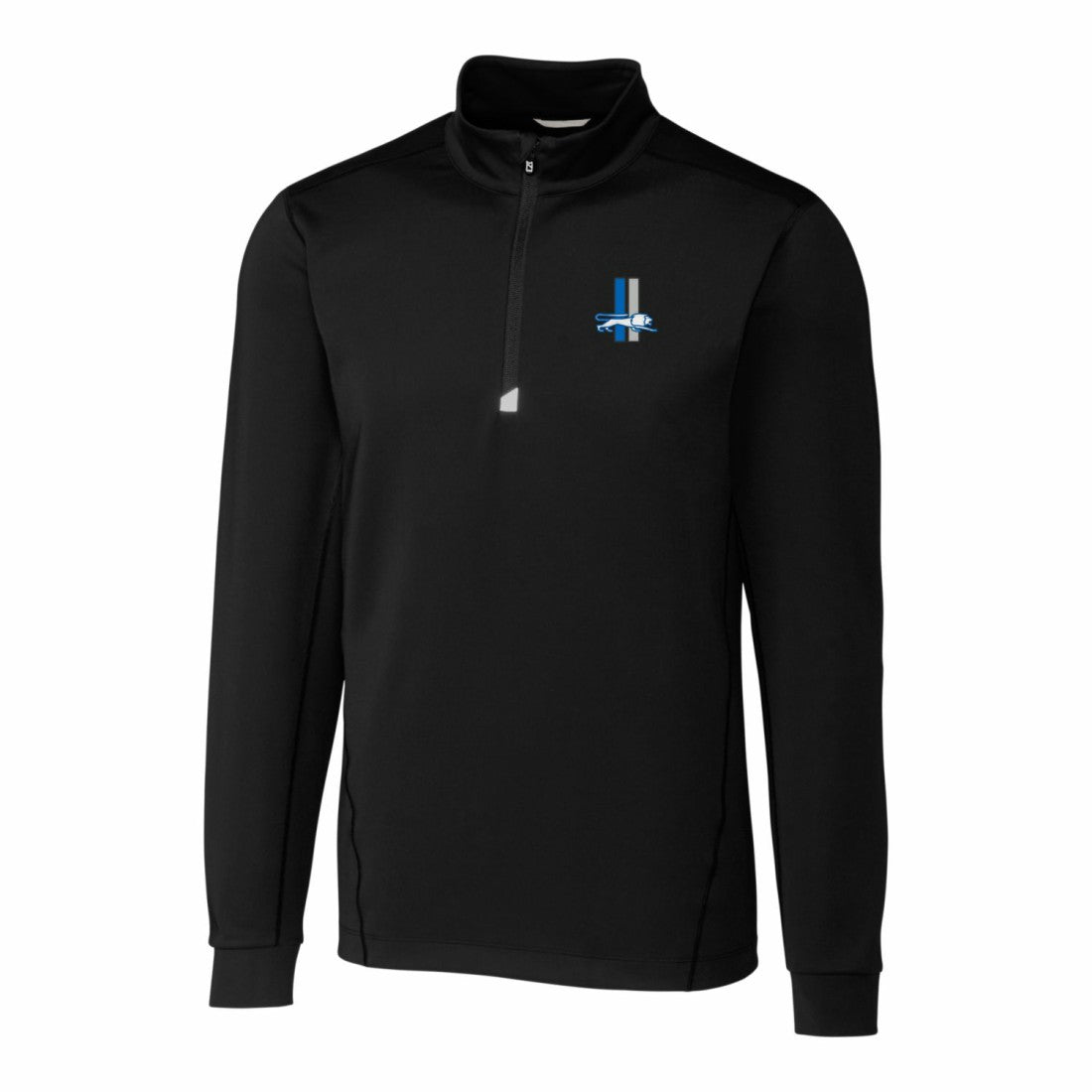 Detroit Lions Cutter & Buck Throwback Logo Traverse Stretch Quarter-Zip Pullover Top - Black Pullover