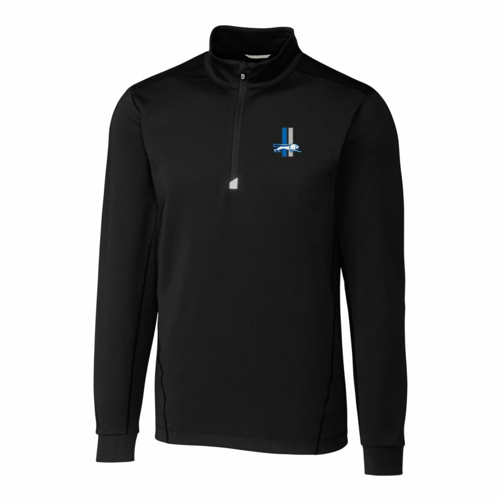 Detroit Lions Cutter & Buck Throwback Logo Traverse Stretch Quarter-Zip Pullover Top - Black Pullover