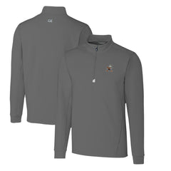 Cleveland Browns Cutter & Buck Throwback Logo Traverse Stretch Quarter-Zip Pullover Top - Steel Pullover