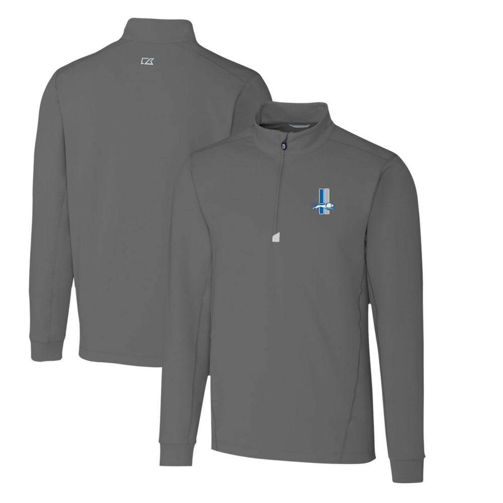 Detroit Lions Cutter & Buck Throwback Logo Traverse Stretch Quarter-Zip Pullover Top - Steel Pullover