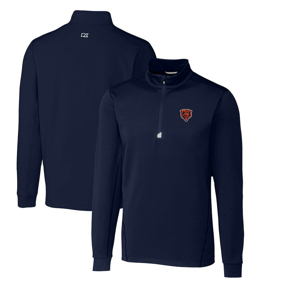 Chicago Bears Cutter & Buck Throwback Logo Traverse Stretch Quarter-Zip Pullover Top - Navy Pullover