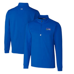 Seattle Seahawks Cutter & Buck Throwback Logo Traverse Stretch Quarter-Zip Pullover Top - Royal Pullover