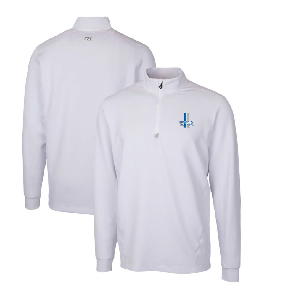 Detroit Lions Cutter & Buck Throwback Logo Traverse Stretch Quarter-Zip Pullover Top - White Pullover