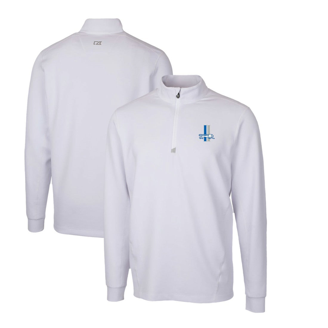 Detroit Lions Cutter & Buck Throwback Logo Traverse Stretch Quarter-Zip Pullover Top - White Pullover