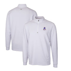New England Patriots Cutter & Buck Throwback Logo Traverse Stretch Quarter-Zip Pullover Top - White Pullover