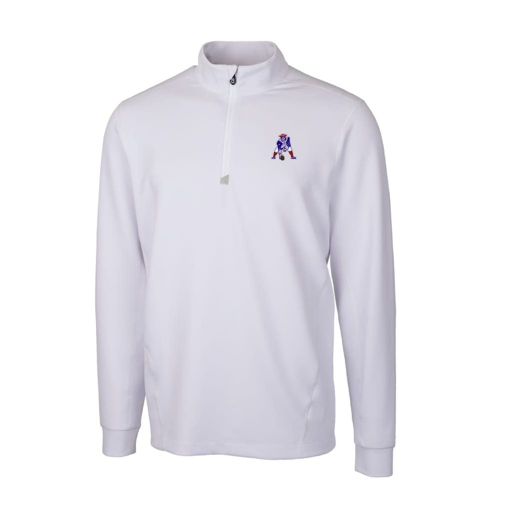 New England Patriots Cutter & Buck Throwback Logo Traverse Stretch Quarter-Zip Pullover Top - White Pullover