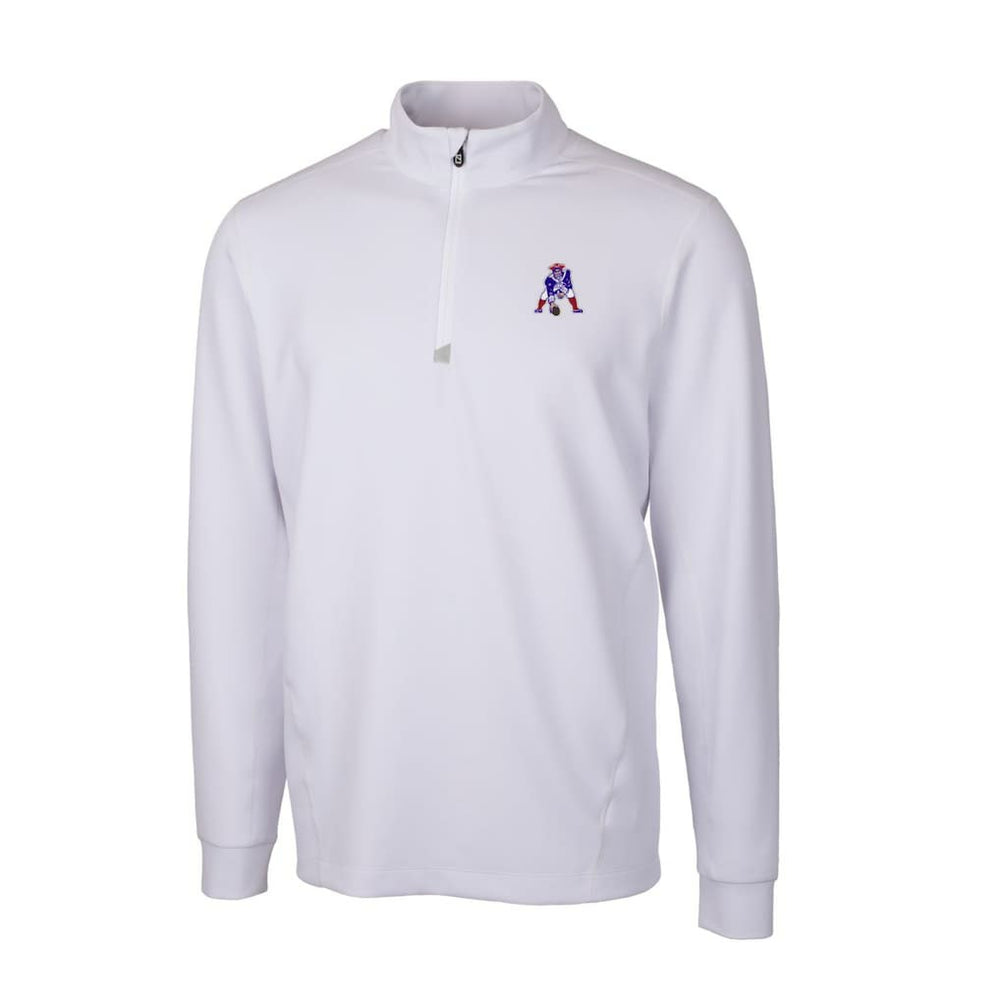 New England Patriots Cutter & Buck Throwback Logo Traverse Stretch Quarter-Zip Pullover Top - White Pullover