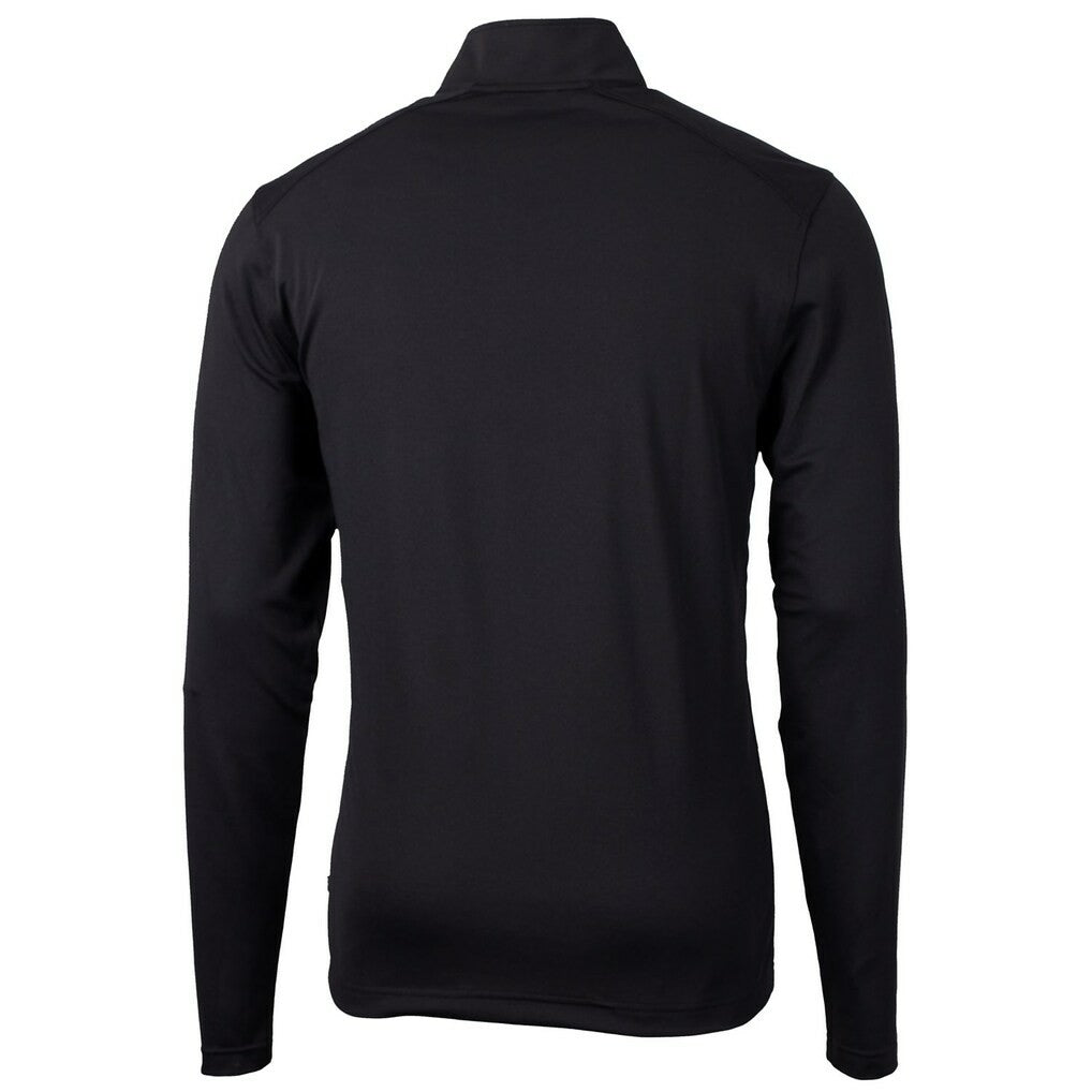 Atlanta Falcons Cutter & Buck Throwback Logo Virtue Eco Pique Recycled Quarter-Zip Pullover Top - Black Pullover