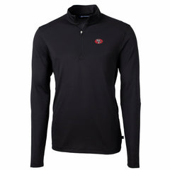 San Francisco 49ers Cutter & Buck Throwback Logo Virtue Eco Pique Recycled Quarter-Zip Pullover Top - Black Pullover