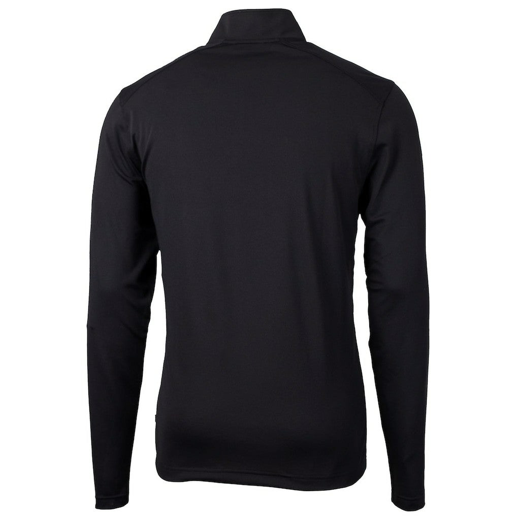 San Francisco 49ers Cutter & Buck Throwback Logo Virtue Eco Pique Recycled Quarter-Zip Pullover Top - Black Pullover