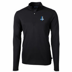 Detroit Lions Cutter & Buck Throwback Logo Virtue Eco Pique Recycled Quarter-Zip Pullover Top - Black Pullover