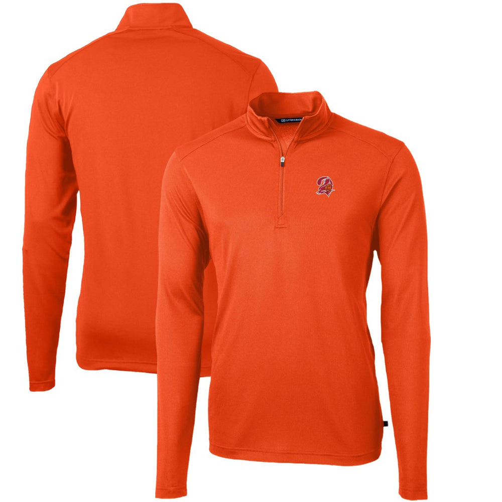 Tampa Bay Buccaneers Cutter & Buck Throwback Logo Virtue Eco Pique Recycled Quarter-Zip Pullover Top - Orange Pullover