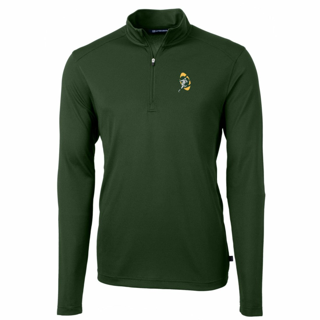 Green Bay Packers Cutter & Buck Throwback Logo Virtue Eco Pique Recycled Quarter-Zip Pullover Top - Green Pullover