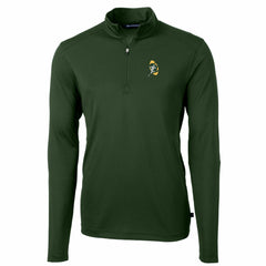 Green Bay Packers Cutter & Buck Throwback Logo Virtue Eco Pique Recycled Quarter-Zip Pullover Top - Green Pullover