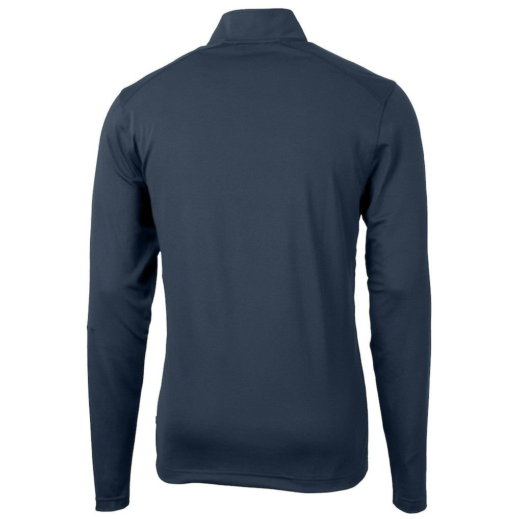 New York Giants Cutter & Buck Throwback Logo Virtue Eco Pique Recycled Quarter-Zip Pullover Top - Navy Pullover