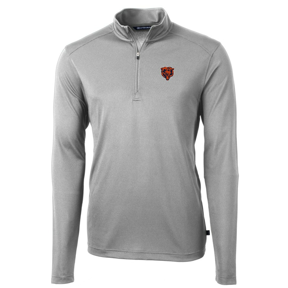 Chicago Bears Cutter & Buck Throwback Logo Virtue Eco Pique Recycled Quarter-Zip Pullover Top - Gray Pullover
