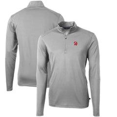 Tampa Bay Buccaneers Cutter & Buck Throwback Logo Virtue Eco Pique Recycled Quarter-Zip Pullover Top - Gray Pullover