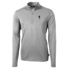 Atlanta Falcons Cutter & Buck Throwback Logo Virtue Eco Pique Recycled Quarter-Zip Pullover Top - Gray Pullover