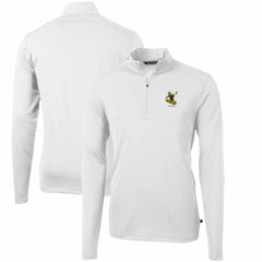 Pittsburgh Steelers Cutter & Buck Throwback Logo Virtue Eco Pique Recycled Quarter-Zip Pullover Top - White Pullover