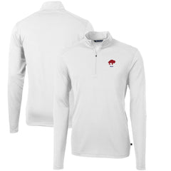 Buffalo Bills Cutter & Buck Throwback Logo Virtue Eco Pique Recycled Quarter-Zip Pullover Top - White Pullover