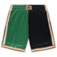 Boston Celtics Big & Tall Hardwood Classics Split Swingman Shorts Kelly Green/Black - Mitchell & Ness