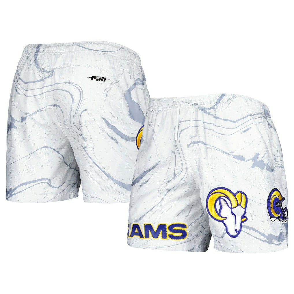 Los Angeles Rams Pro Standard Allover Marble Print Shorts - White Shorts