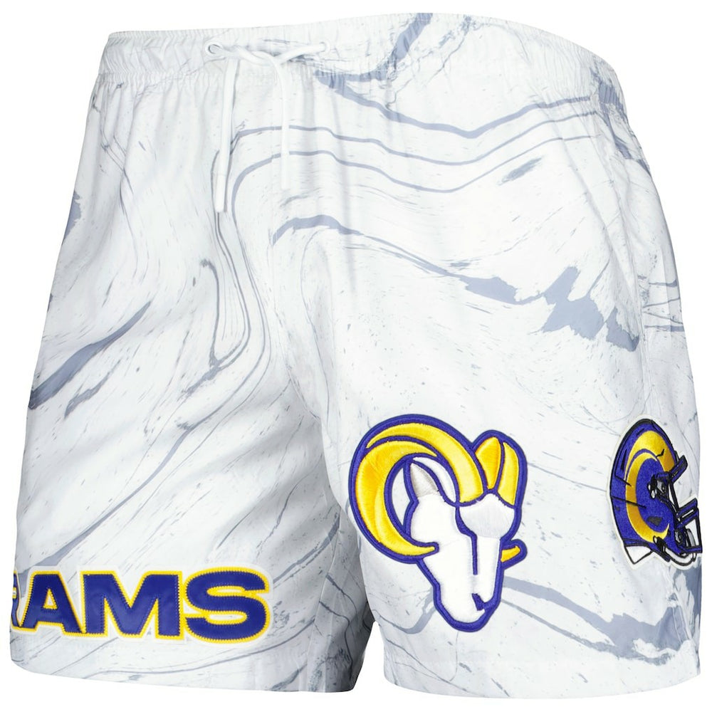 Los Angeles Rams Pro Standard Allover Marble Print Shorts - White Shorts