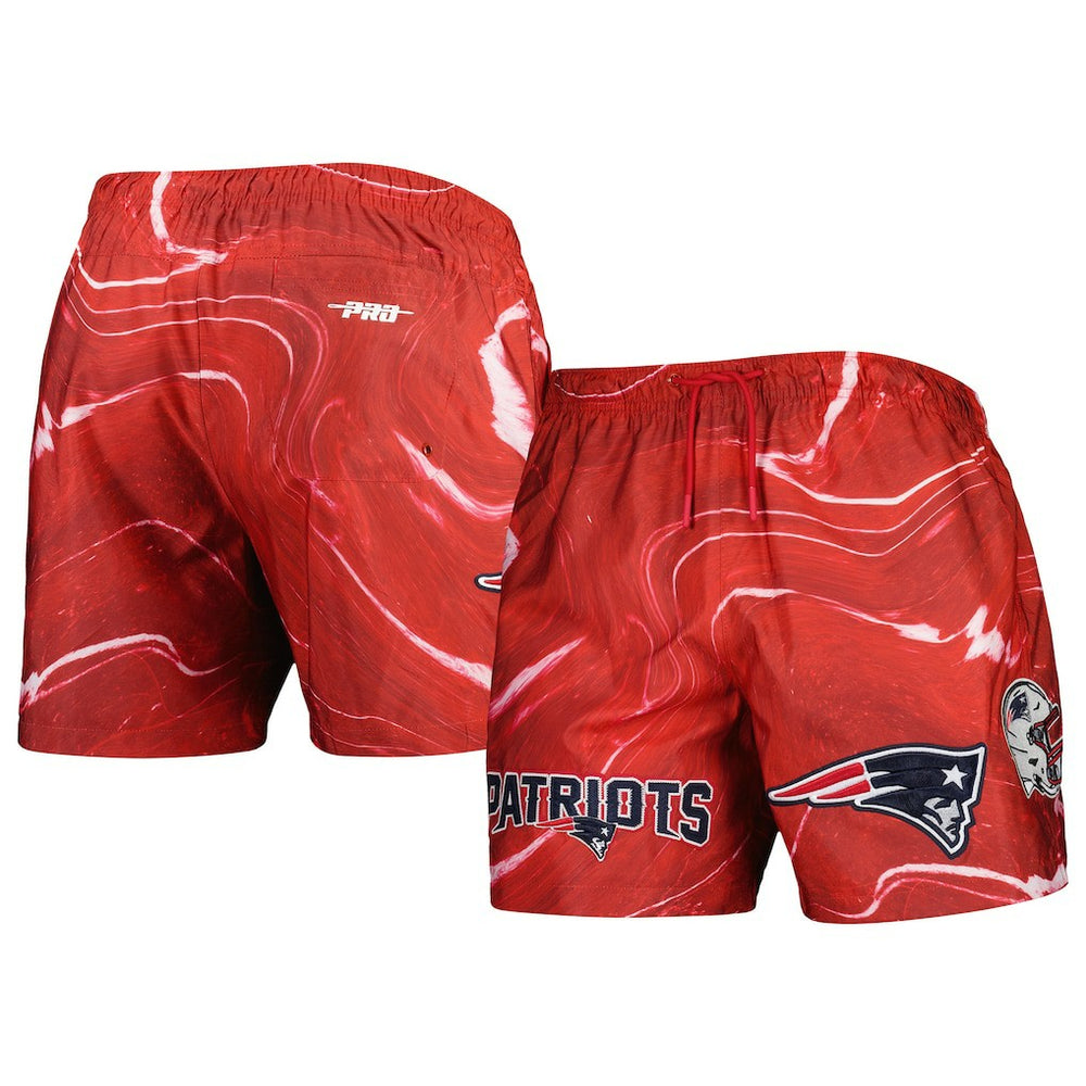 New England Patriots Pro Standard Allover Marble Print Shorts - Red Shorts