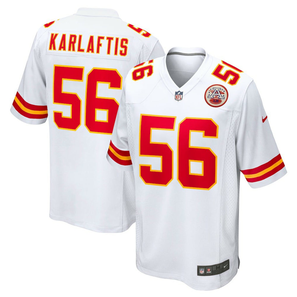 George Karlaftis Kansas City Chiefs Away Game Player Jersey - White Jerseys