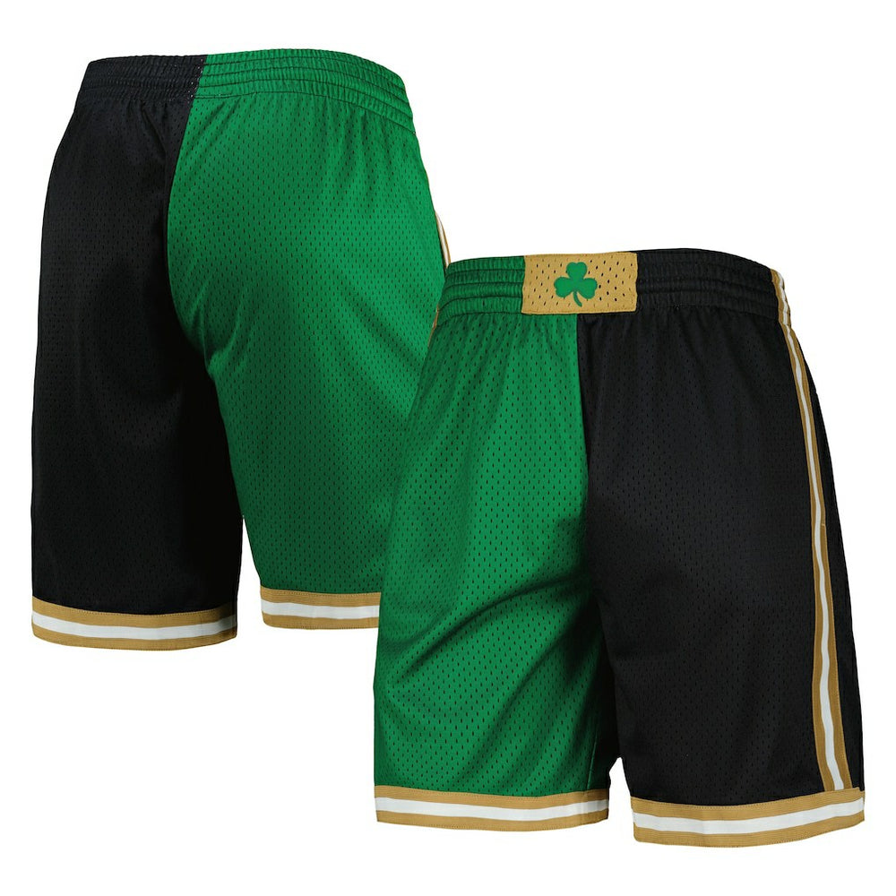 Boston Celtics Hardwood Classics 2007 Split Swingman Shorts Kelly Green/Black - Mitchell & Ness
