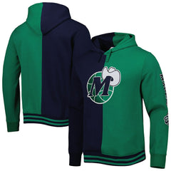Dallas Mavericks Hardwood Classics Split Pullover Hoodie Navy/Green - Mitchell & Ness