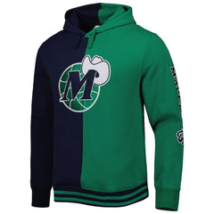 Dallas Mavericks Hardwood Classics Split Pullover Hoodie Navy/Green - Mitchell & Ness