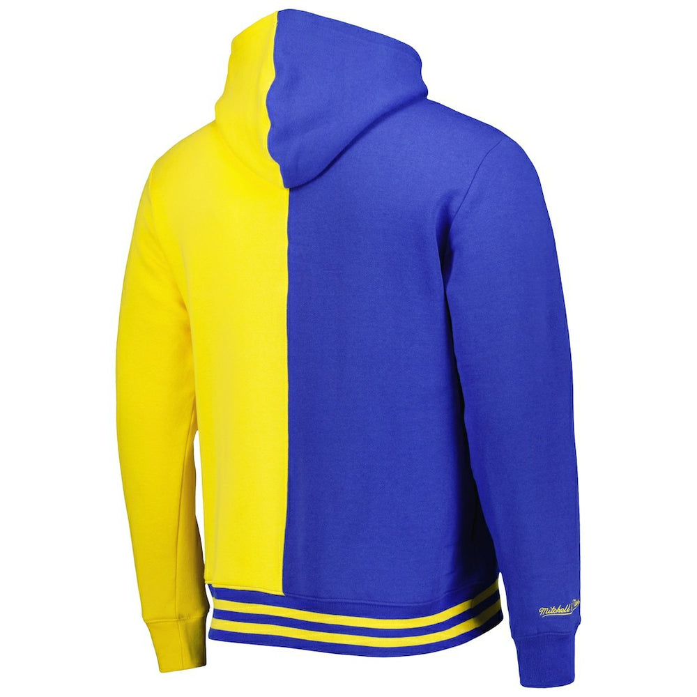 Golden State Warriors Hardwood Classics Split Pullover Hoodie Royal/Gold - Mitchell & Ness