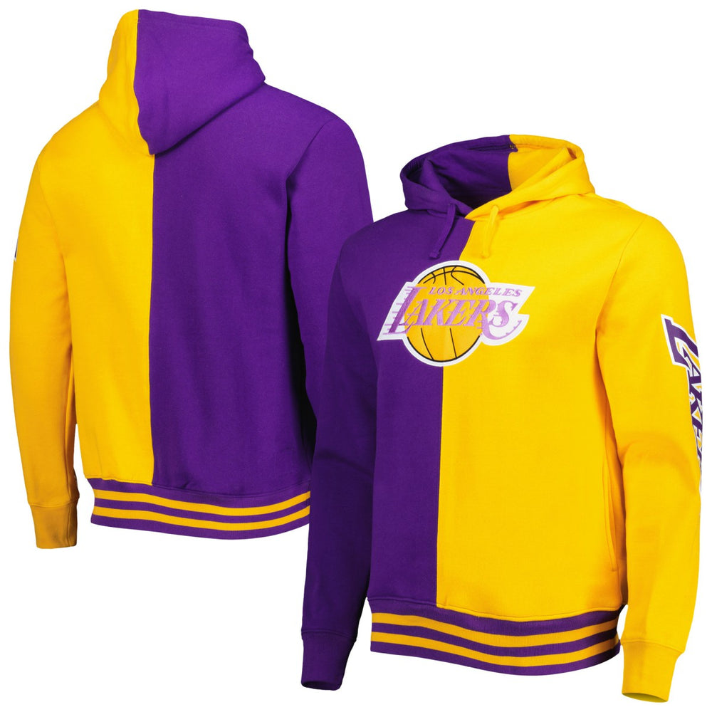 Los Angeles Lakers Hardwood Classics Split Pullover Hoodie Purple/Gold - Mitchell & Ness