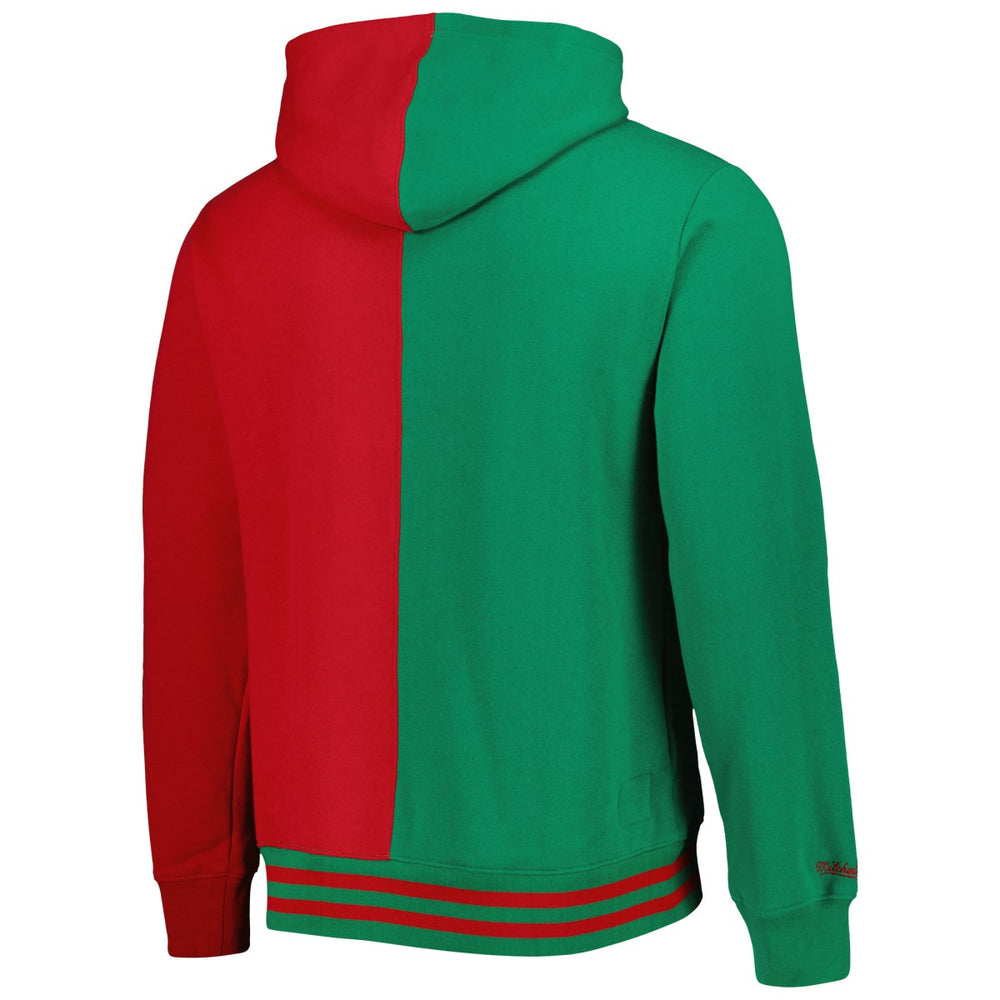 Milwaukee Bucks Hardwood Classics Split Pullover Hoodie Green/Red - Mitchell & Ness